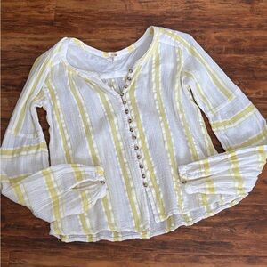 Free People lightweight button-down top. Cotton & Linen